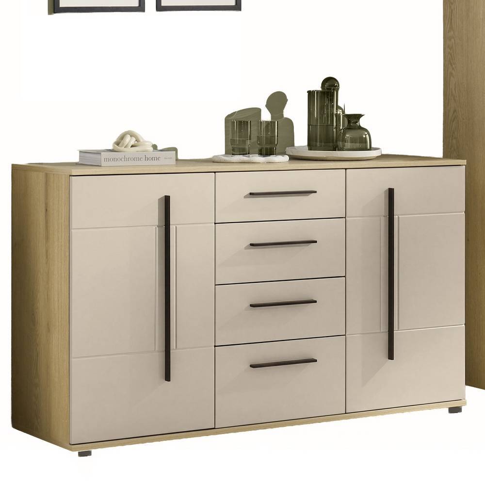 Wohnzimmerschrankwand Helina in modernem Design 200 cm hoch (dreiteilig)