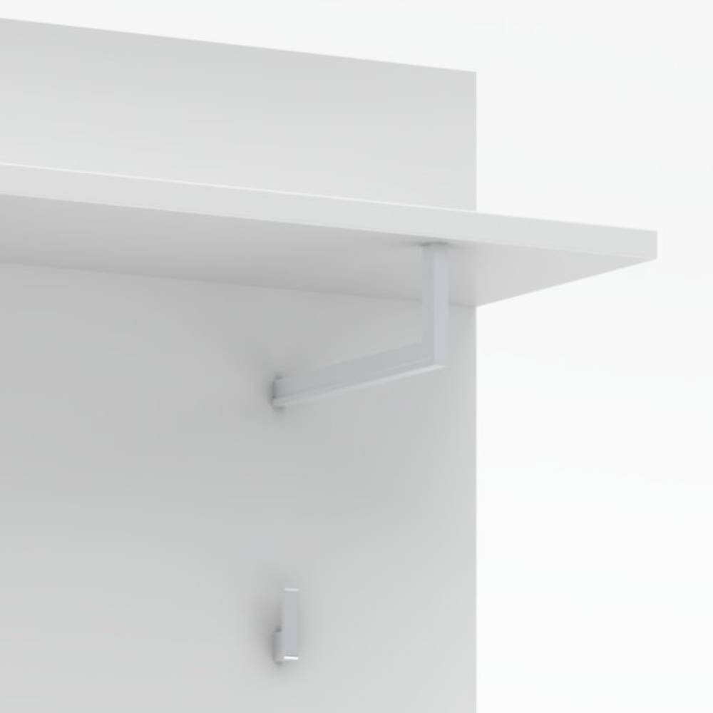 Wandgarderobe Pandoro in Weiß mit 4 Kleiderhaken