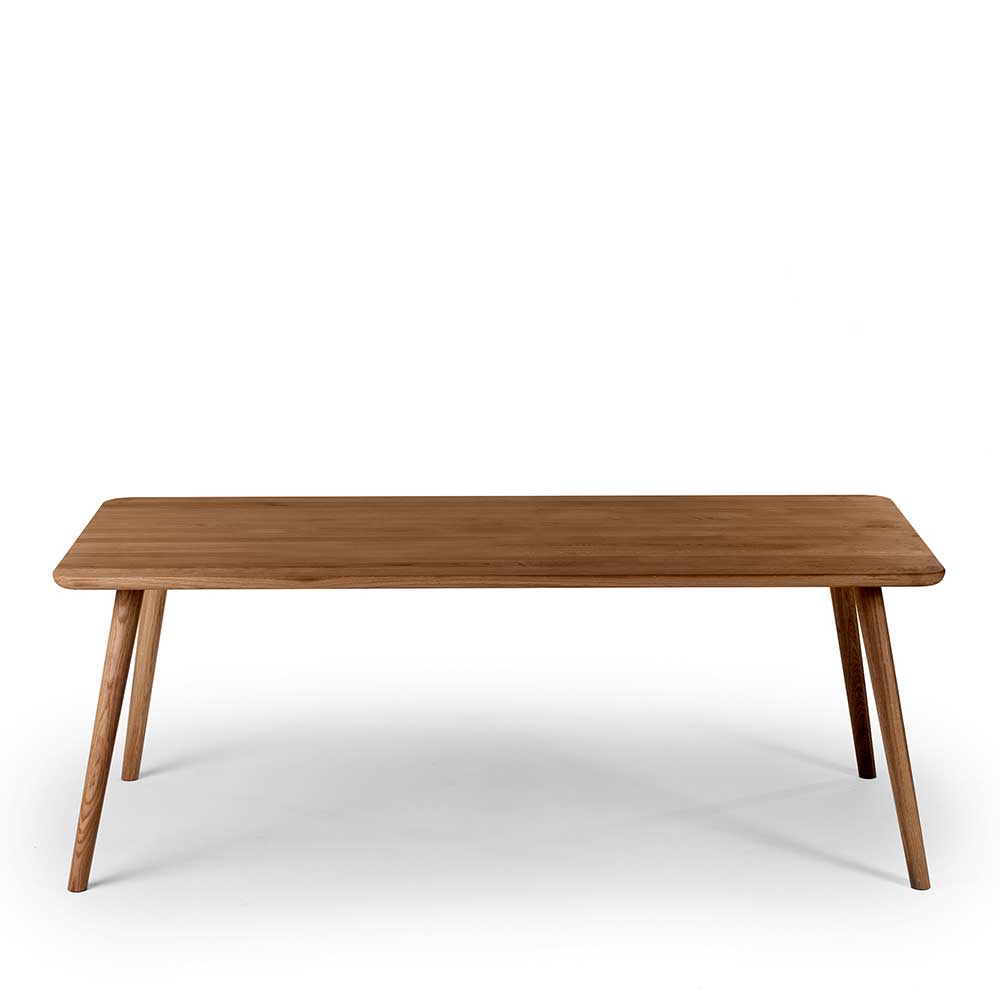 Esszimmer Tisch Vrenos aus Eiche Massivholz 75 cm hoch