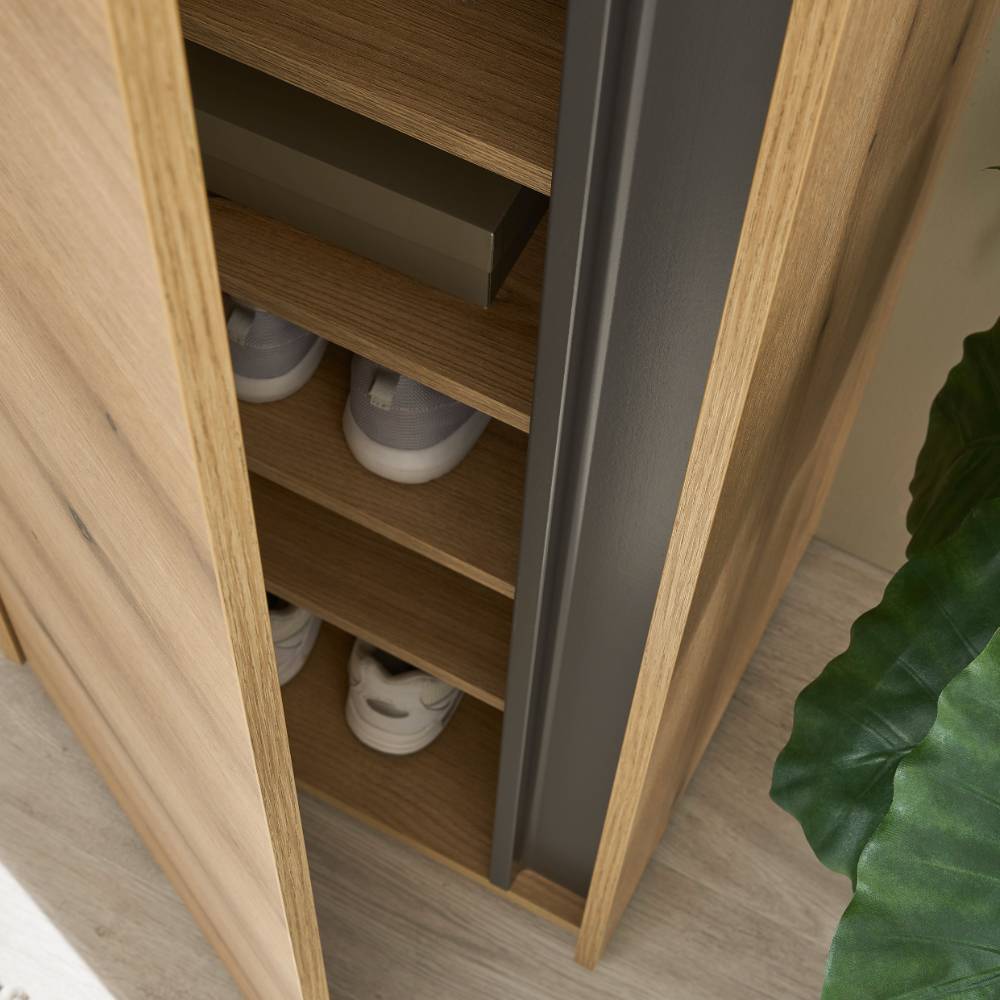 Schuhschrank Castilla in Wildeichefarben 200 cm hoch