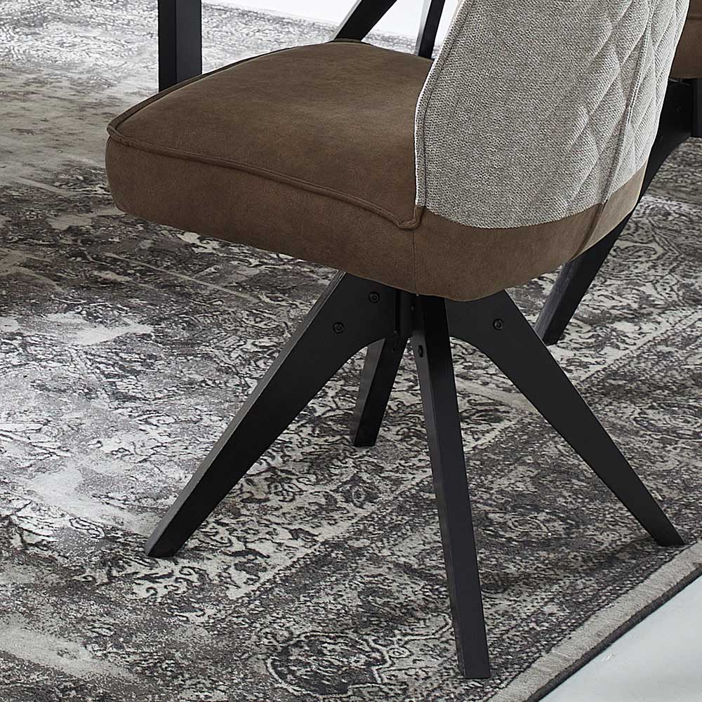 Esstisch mit 6 Stühlen Luzie in modernem Design - Stühle drehbar (siebenteilig)