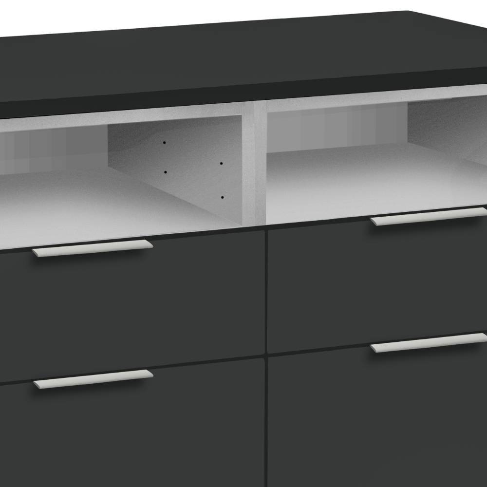 Fernsehschrank Tollow in Anthrazit und Weiß