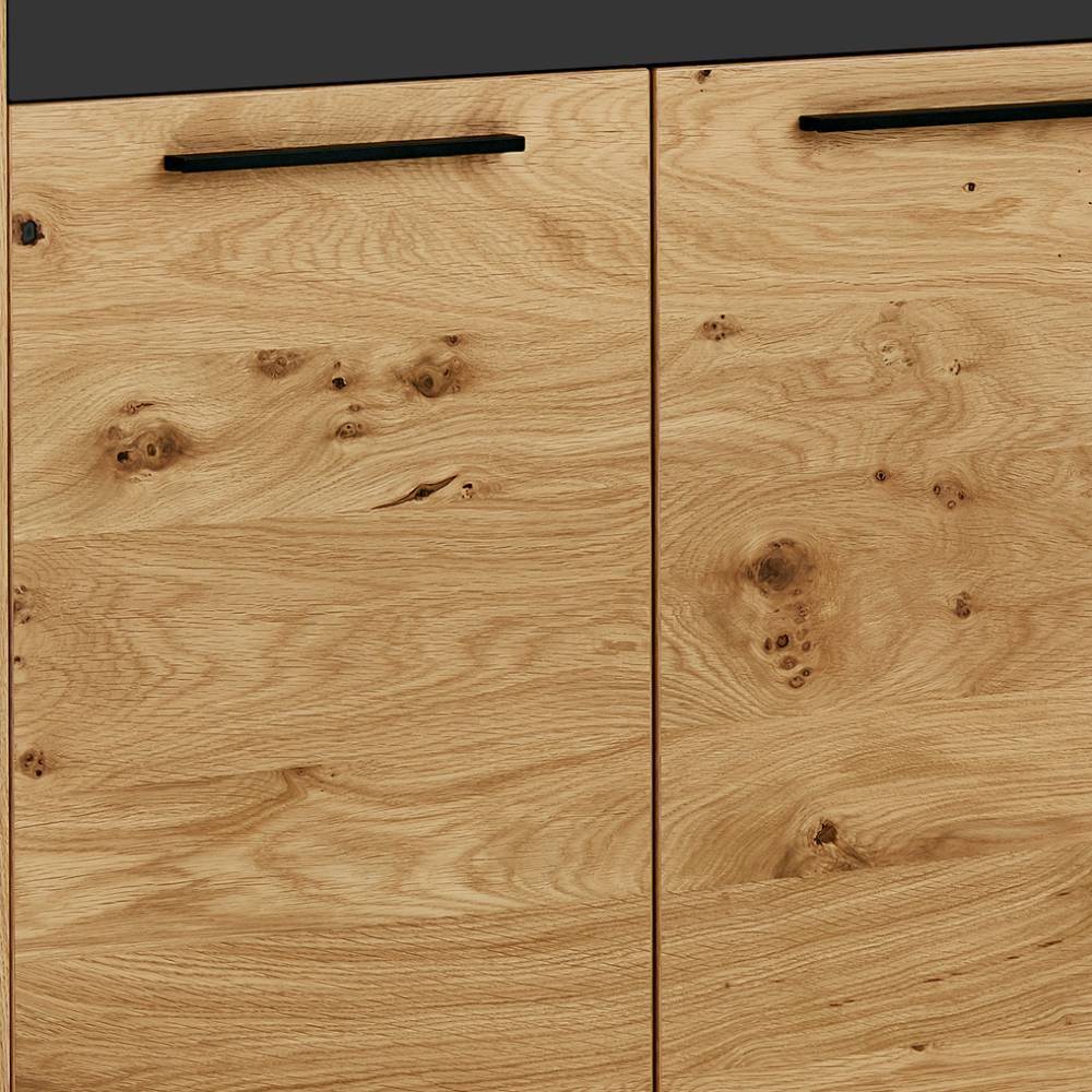 Schuh Schrank Damiette in Balkeneiche und Schwarz matt