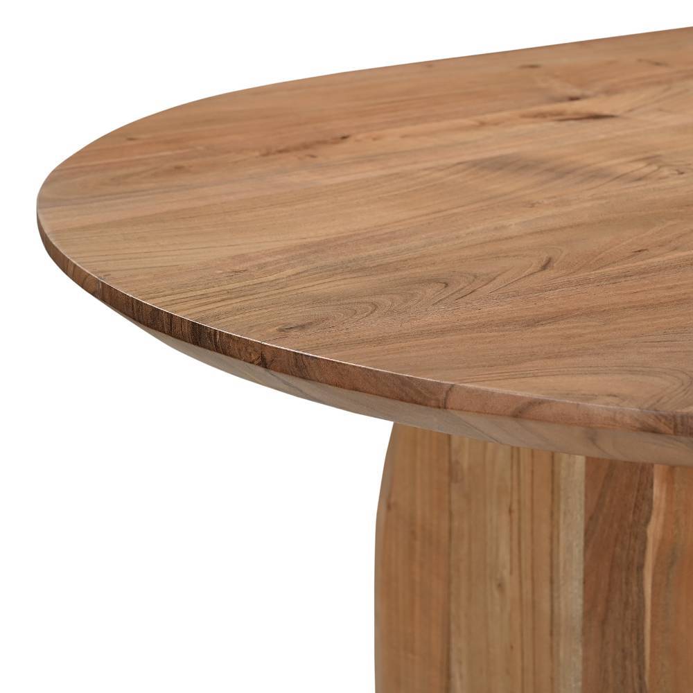 Massivtisch Troyesa in ovaler Form aus Akazie Massivholz