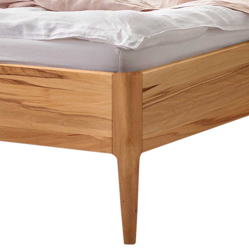 Massives Wildbuche Bett Persona 140x200 cm - 84 cm hoch