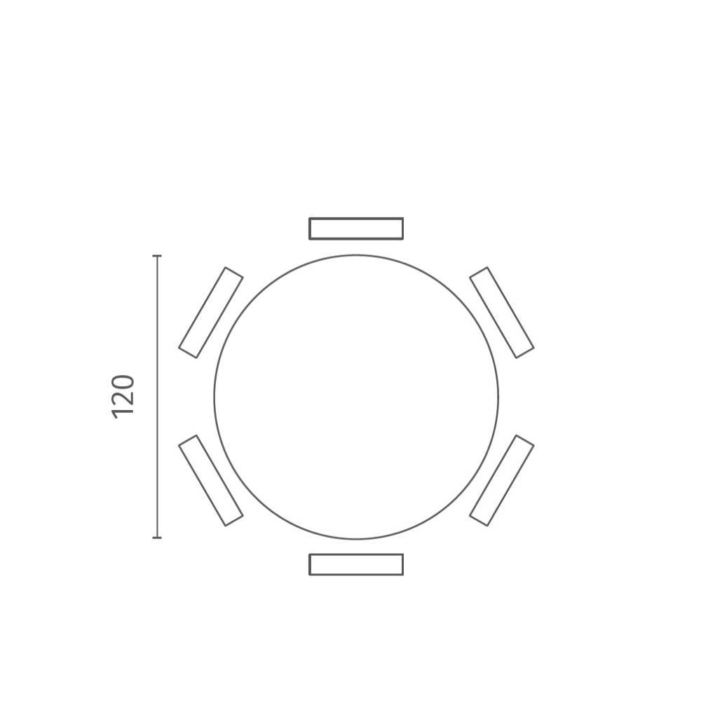 Esszimmertisch Miragda in runder Form 120 cm breit