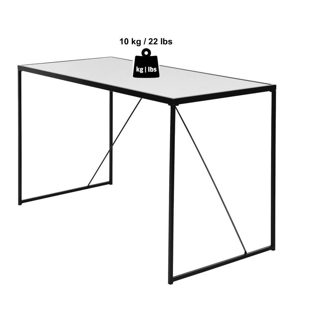 Bügelgestell Schreibtisch Zybilla in Schwarz und Weiß