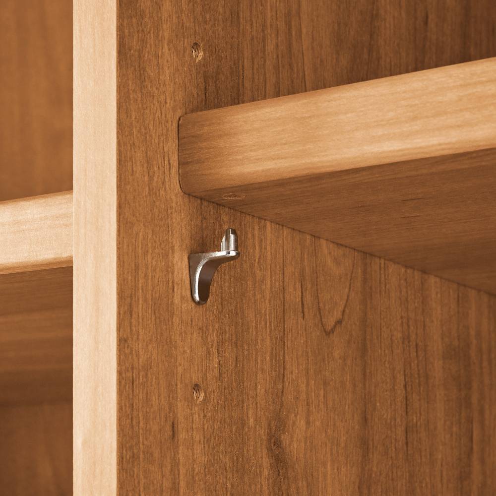Kleiderschrank mit Glasfront Merkur in Eiche Bianco und Dunkelbraun