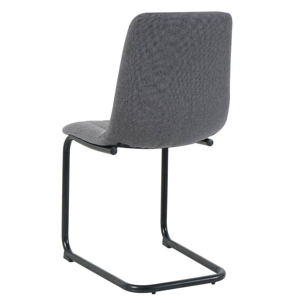 Freischwinger Stuhl Root in Grau aus meliertem Webstoff (2er Set)