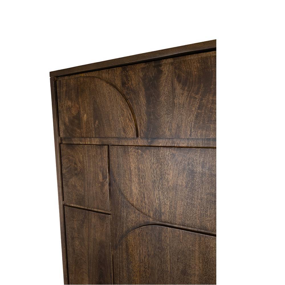 Massivholzschrank Johnsa in Walnussfarben 100 cm breit