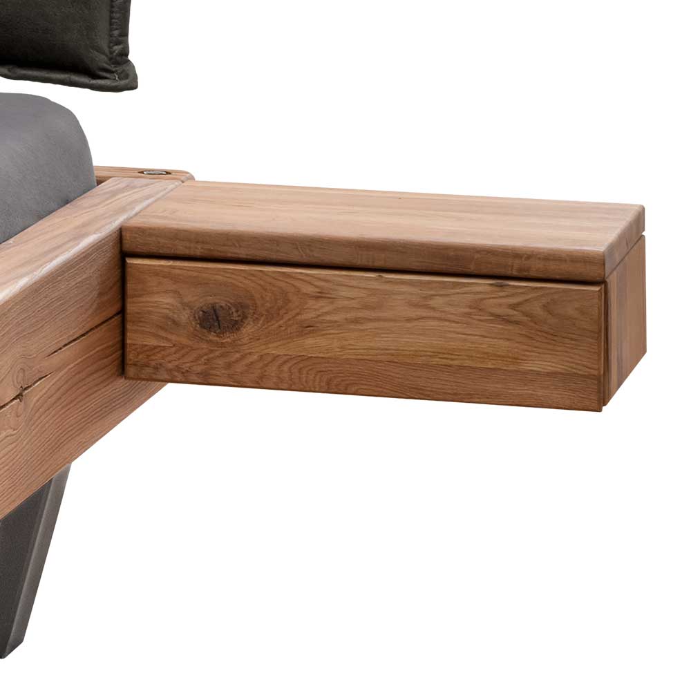 Doppelbett Kalindo aus Wildeiche Massivholz im Industry und Loft Stil