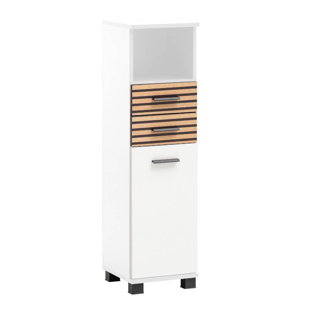 Badseitenschrank Forcelan 30 cm breit mit zwei Schubladen