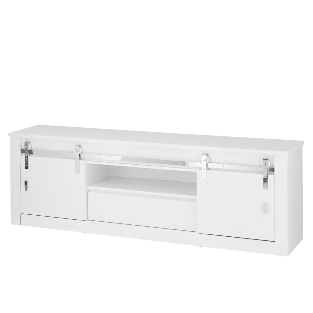 TV Lowboard Melvyno mit 2 Schiebetüren und einem offenen Gerätefach