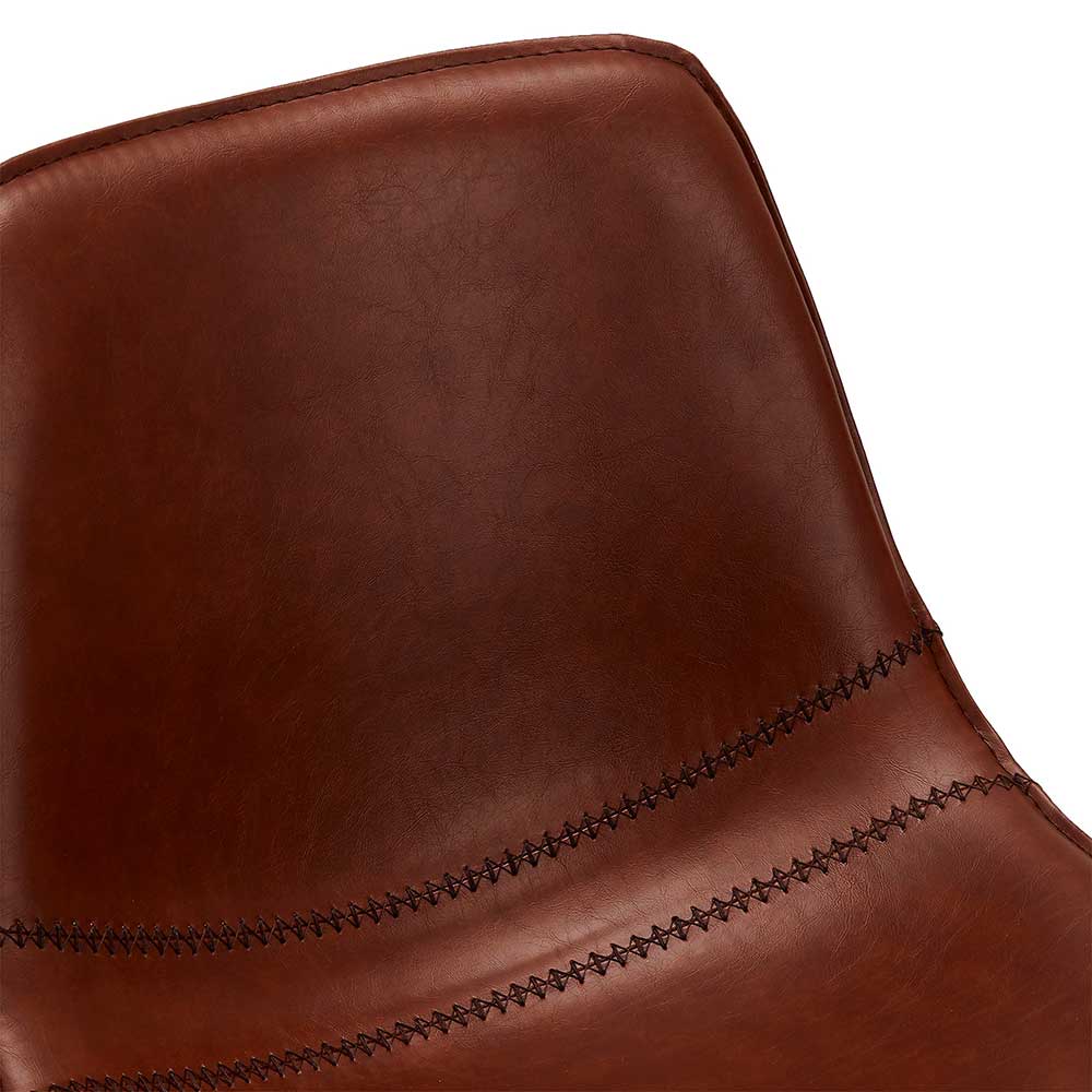 Barstühle Javirella in Cognac Braun Kunstleder drehbar (2er Set)