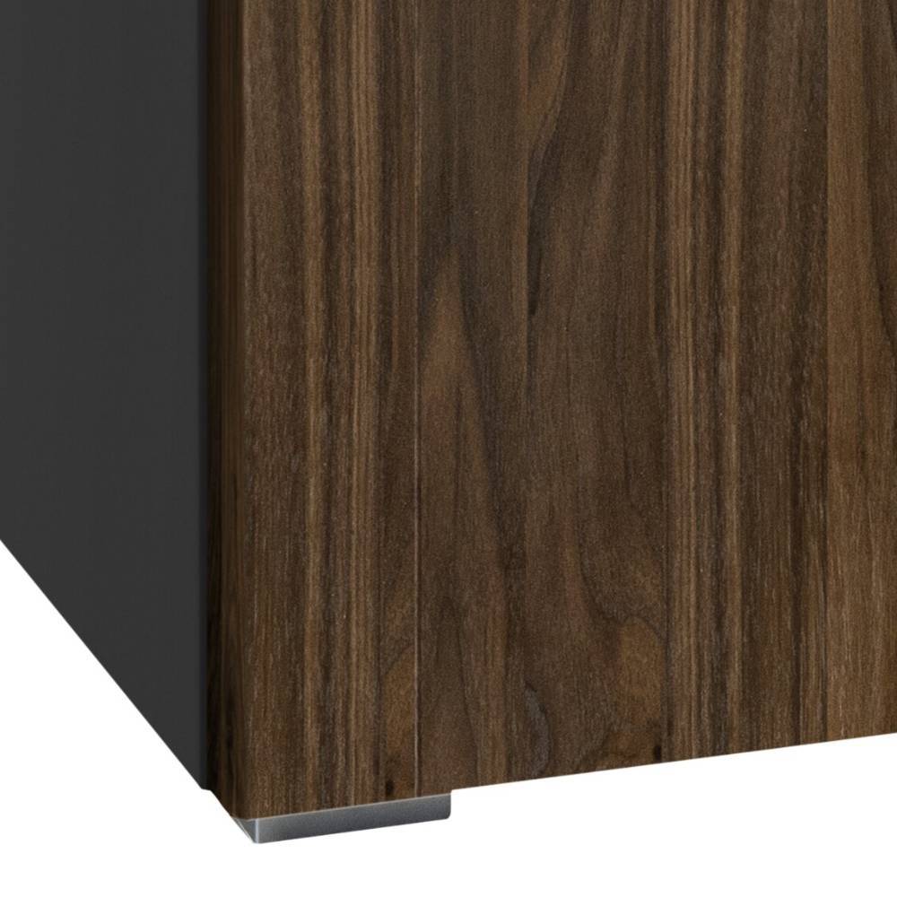 Schrank Pletta in Anthrazit und Nussbaumfarben