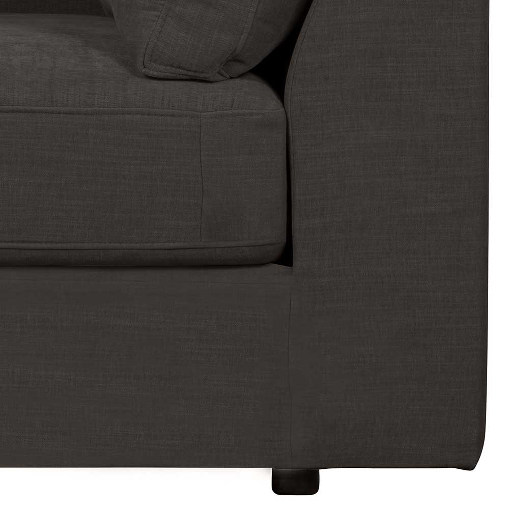 Modul Sofa Lehne links Trois in Anthrazit 115 cm breit