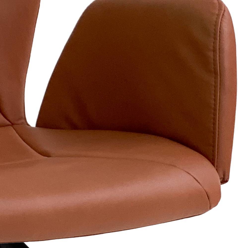 Armstuhl Enya in Cognac Braun mit hoher Rückenlehne