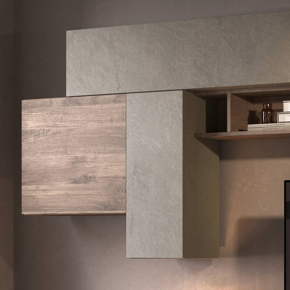 TV Wohnwand Vinallia in modernem Design 280 cm breit (neunteilig)
