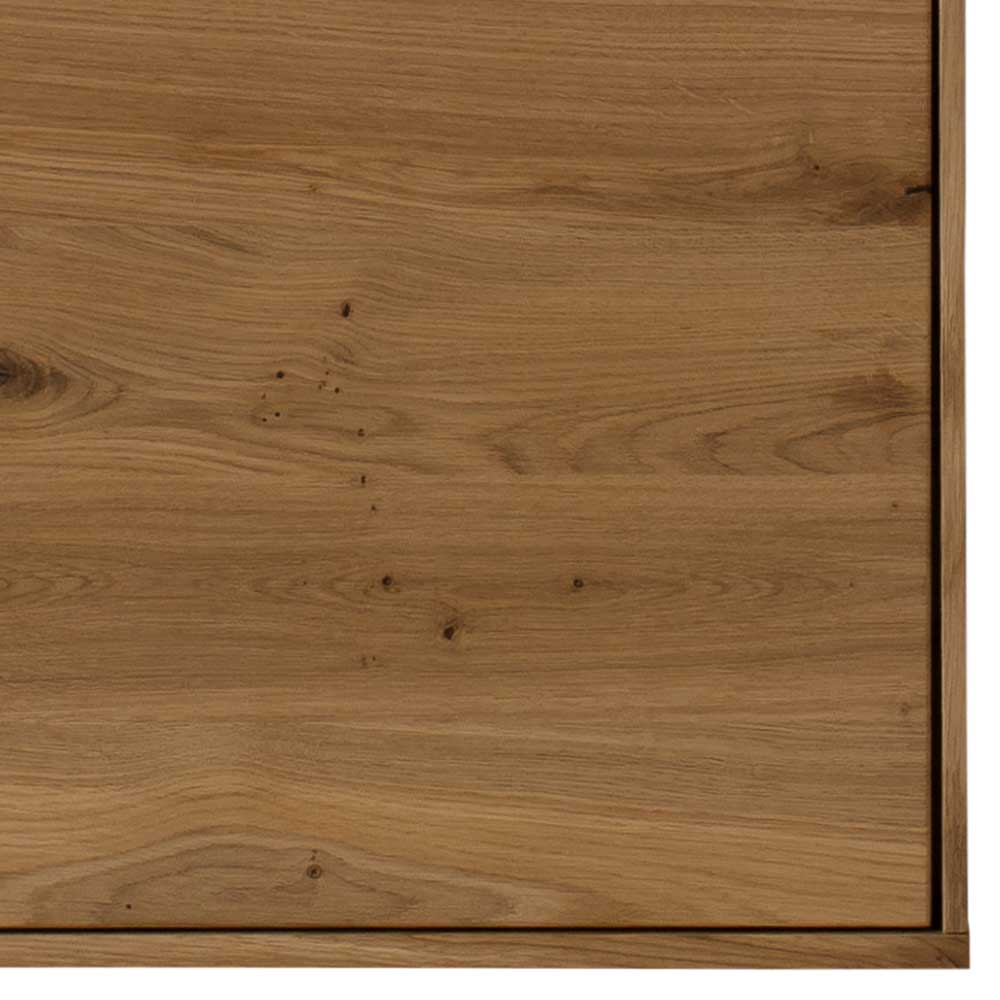 Wand Vitrine Onitos aus Wildeiche Massivholz 169 cm hoch
