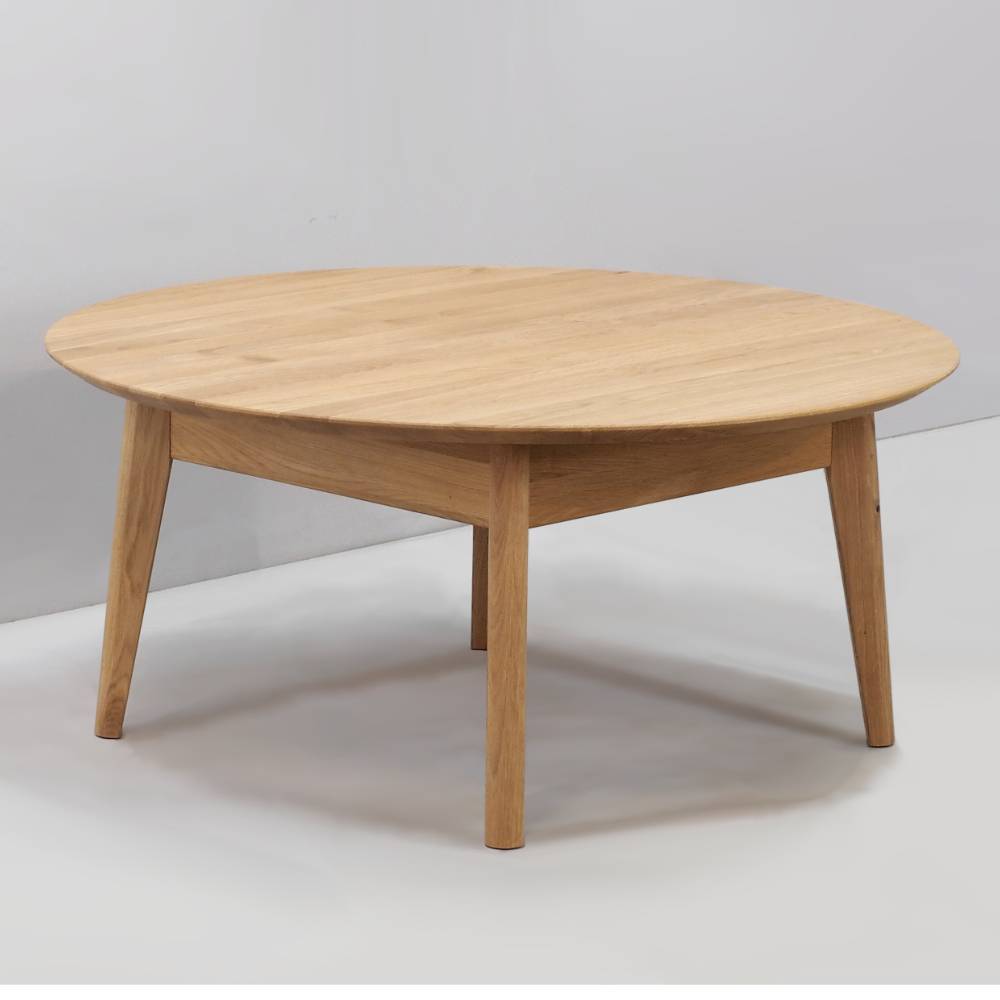 Salontisch Stilisto in runder Form aus Eiche Massivholz
