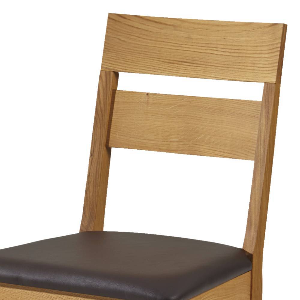 Esstischstuhl Eleva aus Wildeiche Massivholz und Kunstleder (2er Set)