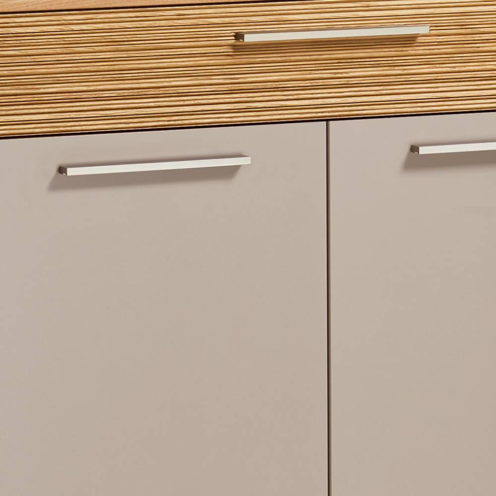 Mehrzweckschrank Frasyn in Taupe und Eiche Bianco