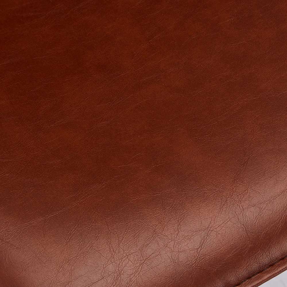 Barstühle Javirella in Cognac Braun Kunstleder drehbar (2er Set)