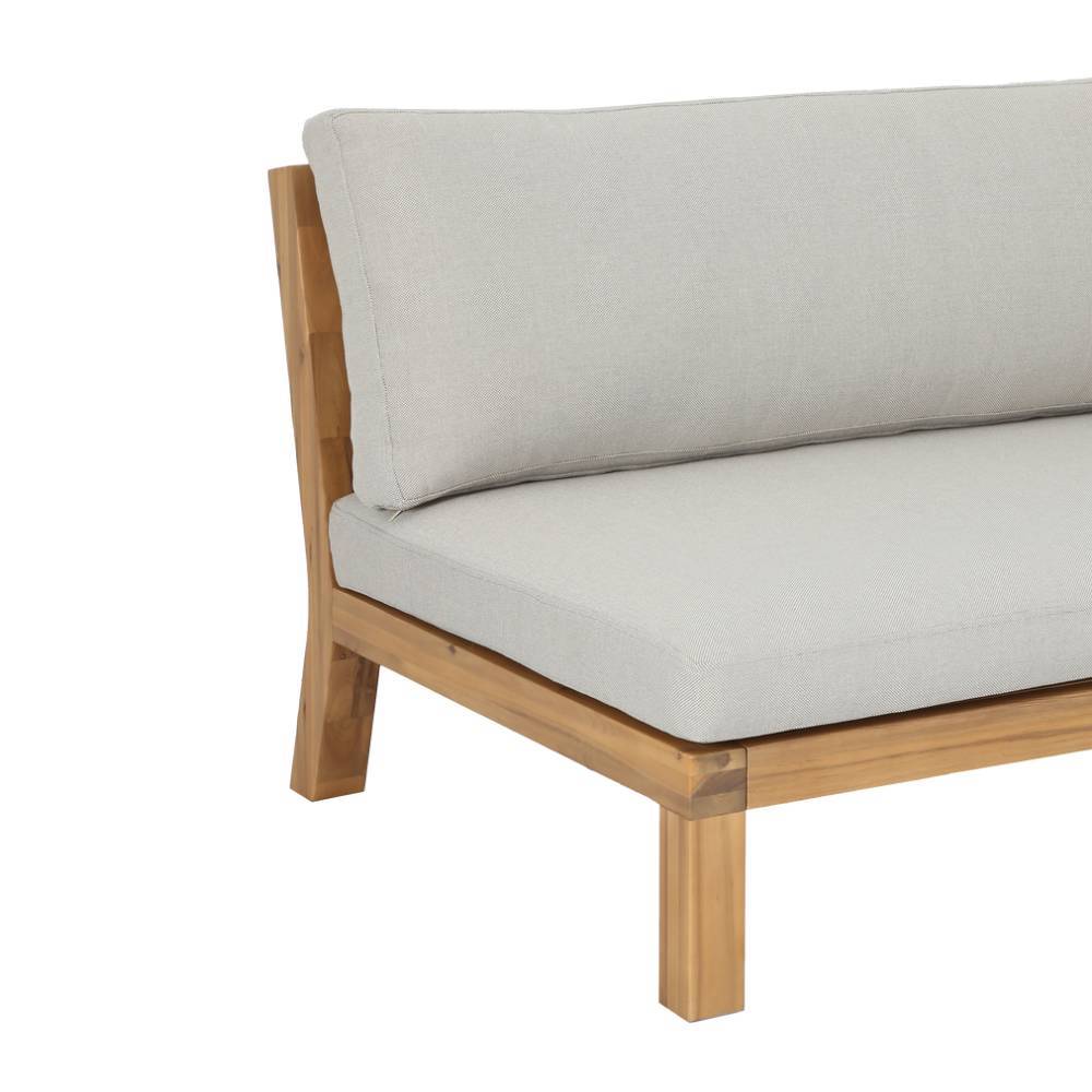 Skandi Design Einzelsofa Zoika aus Akazie Massivholz und Webstoff
