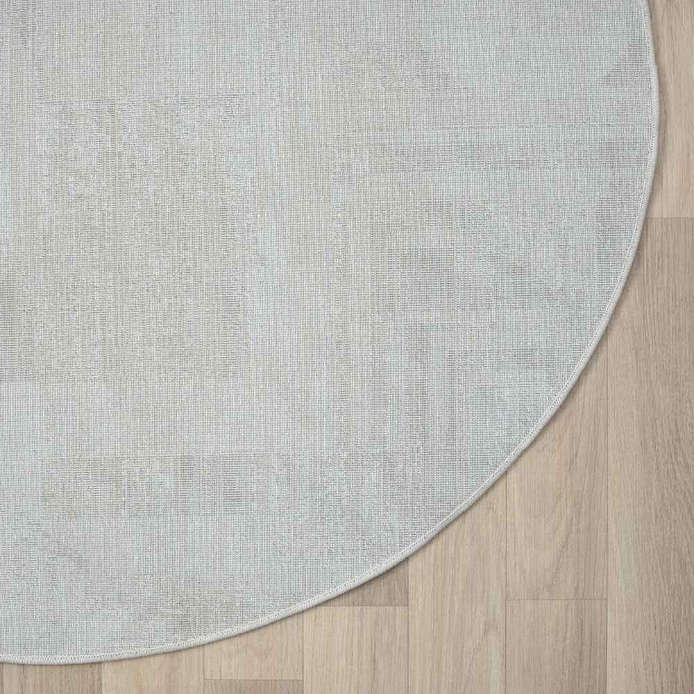 Runder Kurzflor Teppich Calcalero in Cremefarben und Beige