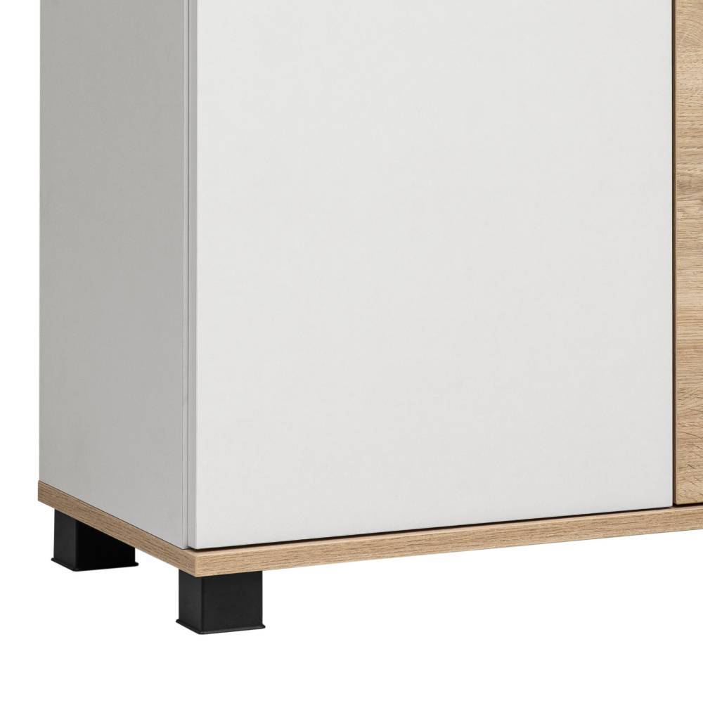 Badmidischrank Desancto in Weiß matt und Weißeiche Nachbildung