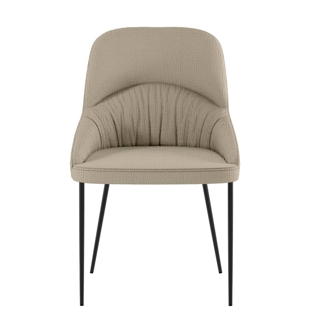 Esszimmerstuhl Eboniar in Beige mit aufwendigen Steppungen (4er Set)