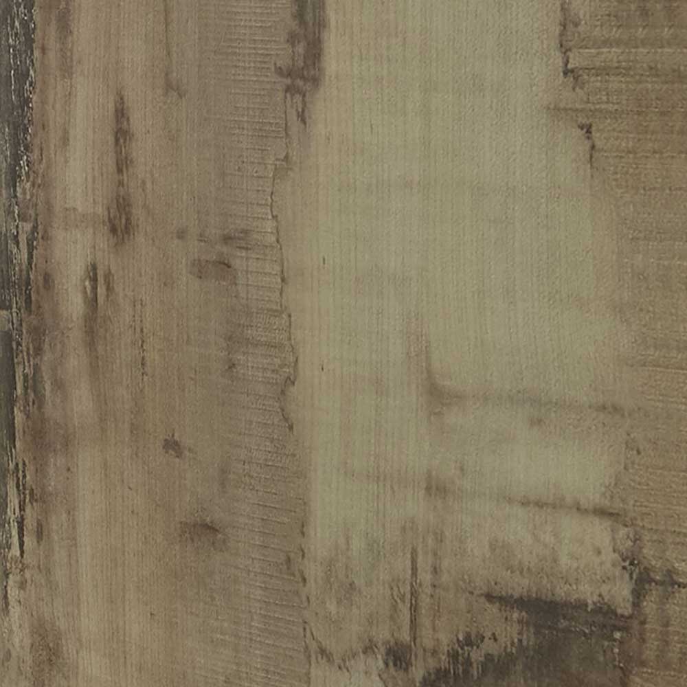 Wohnzimmervitrine Yuelva 102 cm breit in Weiß und Holzoptik verwittert