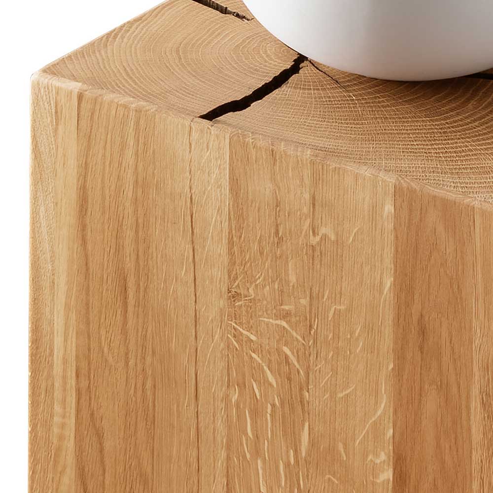 Block Beistelltisch Camilla aus Wildeiche Massivholz 30 cm breit