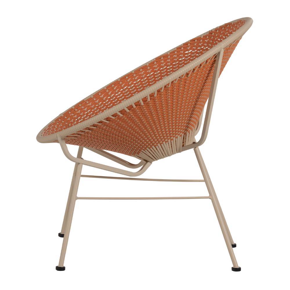 Garten Sessel Swan in Beige und Orange