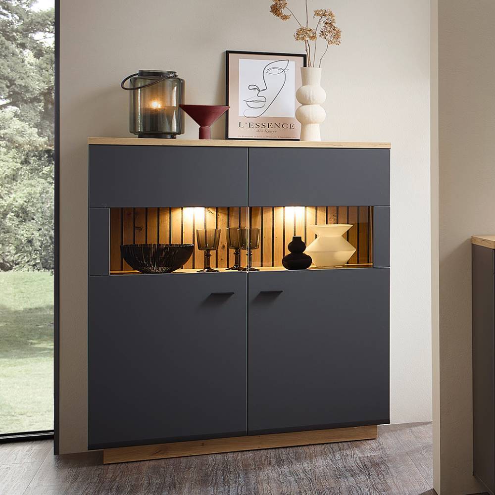 Wohnzimmerschrank Yarisis in modernem Design mit Sockelgestell