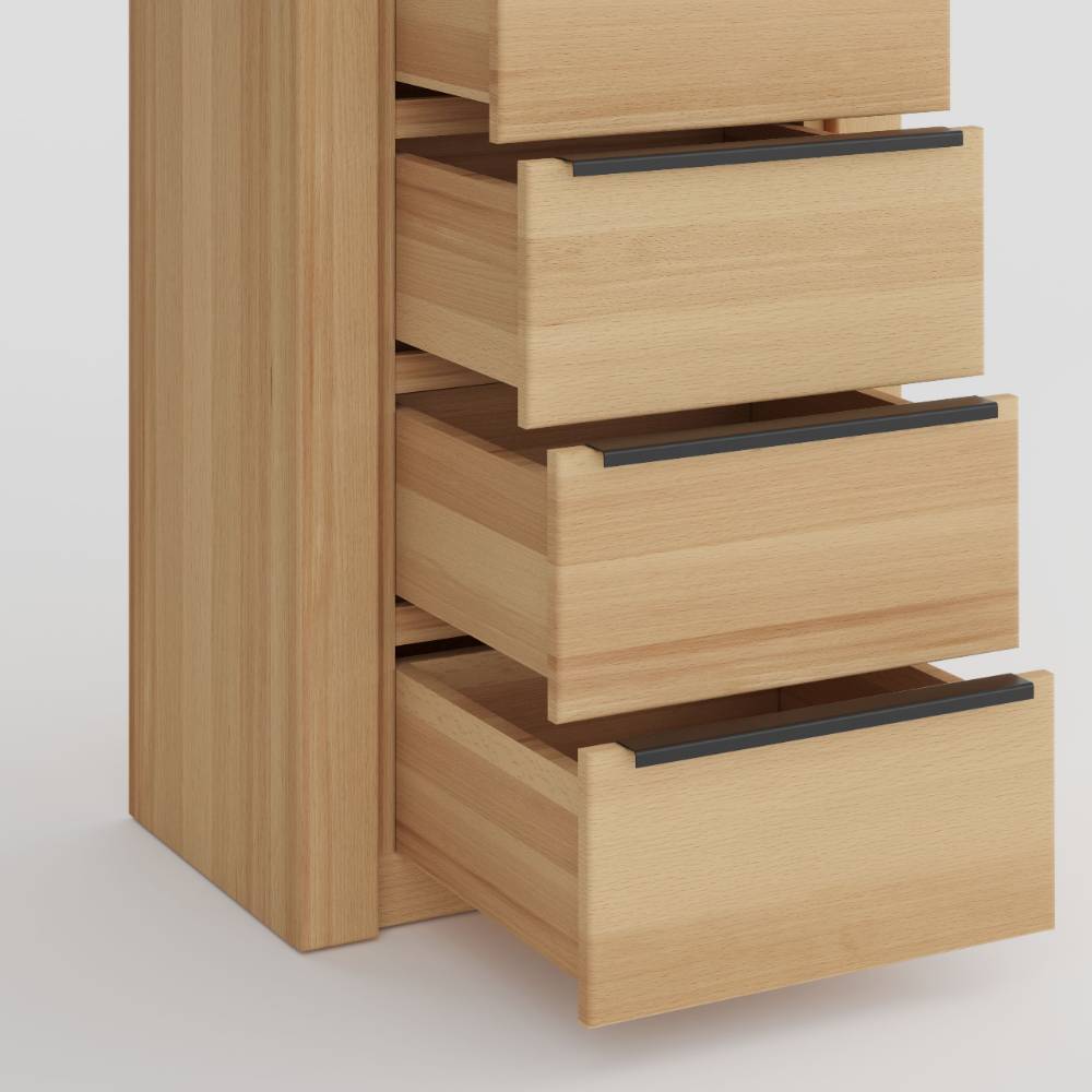 Hochkommode Zella mit fünf Schubladen in modernem Design