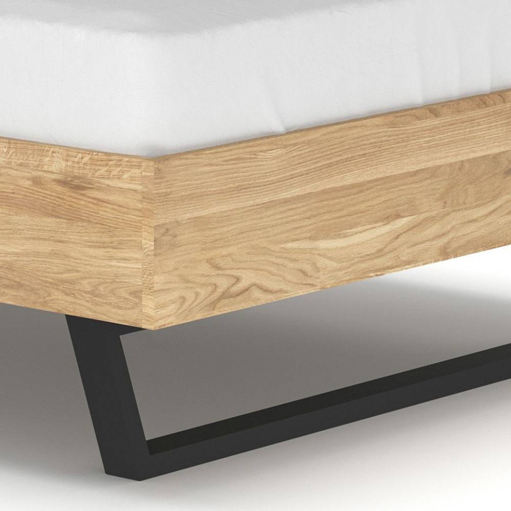 Massivholzbettgestell Dango im Industry und Loft Stil 45 cm Einstiegshöhe