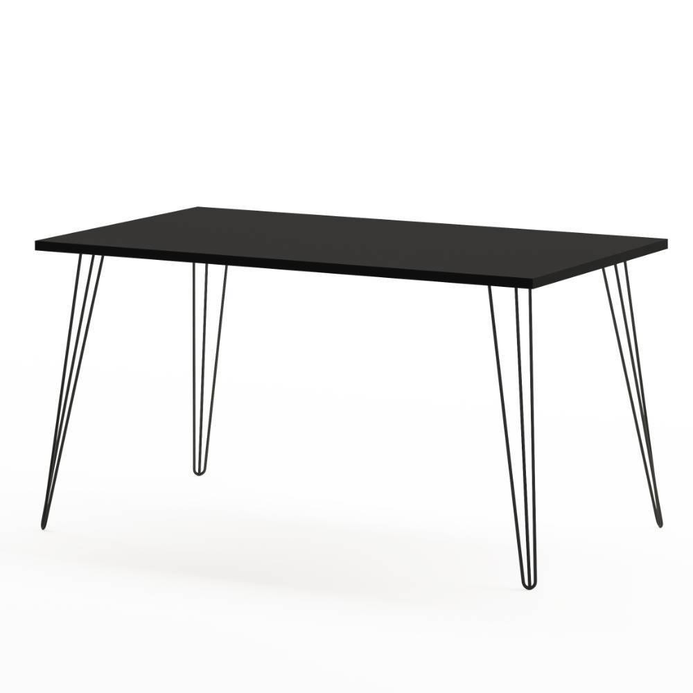 Designschreibtisch Snowball in Schwarz matt 140 cm breit