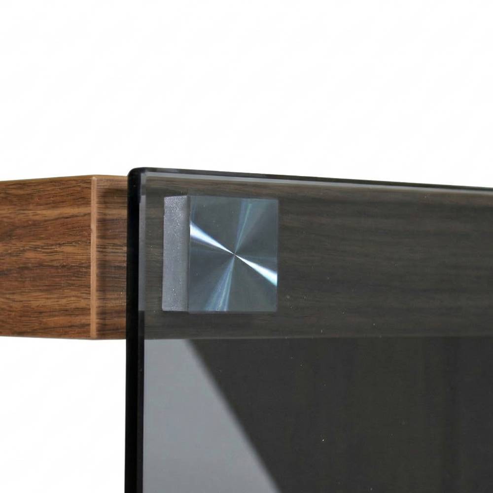Designschreibtisch Radius in Walnussfarben 142 cm breit