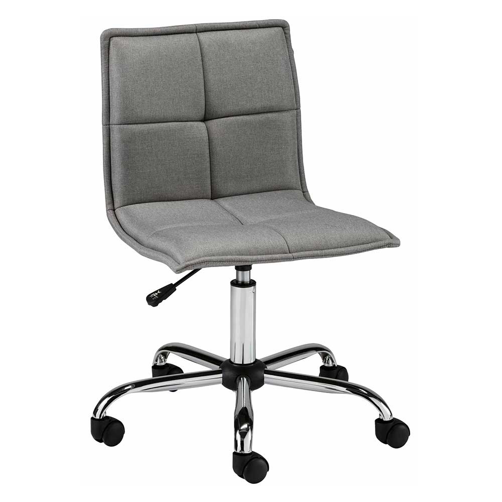 Bürodrehstuhl Melina in Grau Webstoff mit höhenverstellbarem Sitz