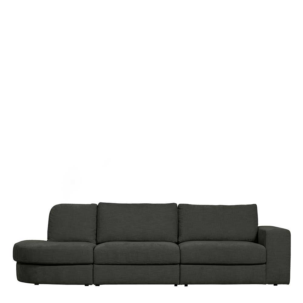 Anthrazit Modulsofa Trois 298 cm breit mit Armlehne rechts