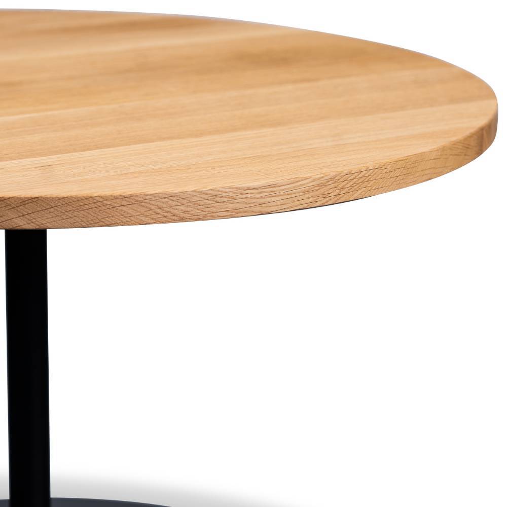 Couchtisch Bistrita mit Massivholzplatte auf Säulengestell