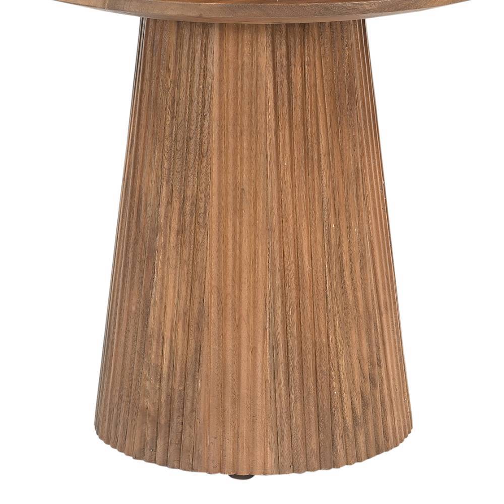 Holz Beistelltisch Bertylan in runder Form 46 cm hoch