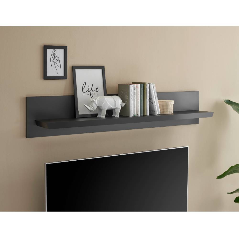 Wandregal Enjta in Schwarz matt 140 cm breit