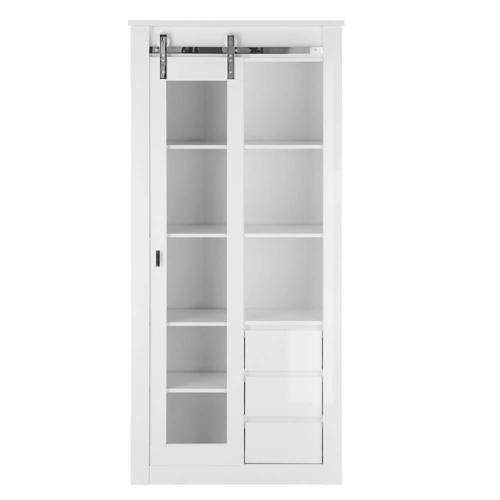 Stauraumvitrine Melvyno mit drei Schubladen in modernem Design