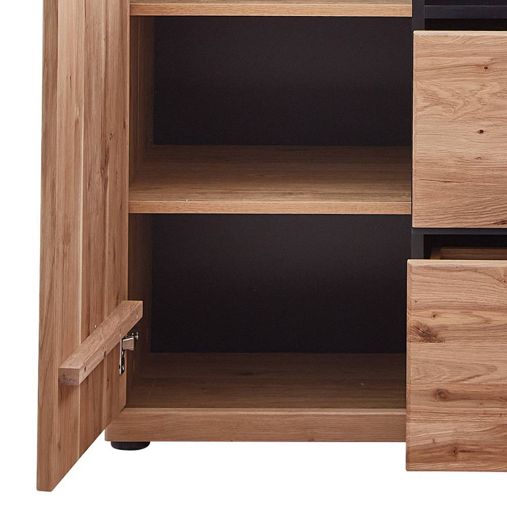 Wohnzimmer Highboard Emly in Wildeiche Bianco und modernem Design