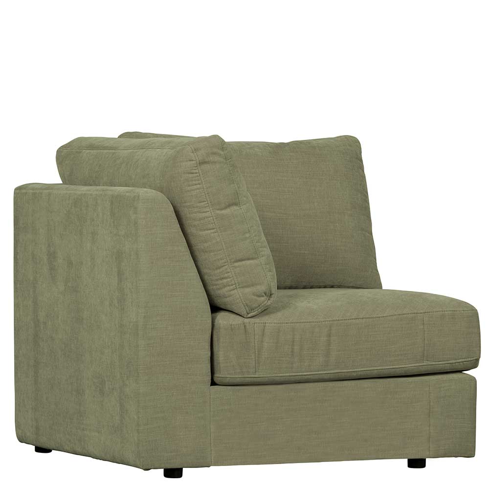 Eckelement Sofa Karyon in Graugrün Rücken echt bezogen