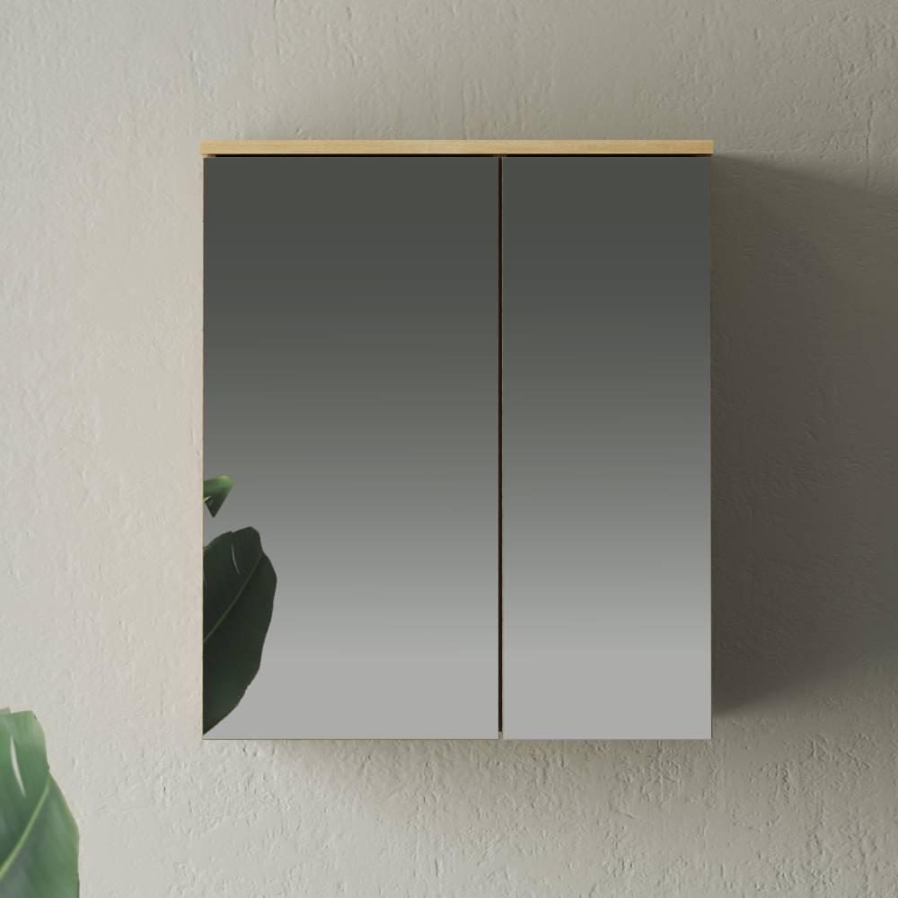 Badspiegelschrank Pattinos in Wildeichefarben 60 cm breit