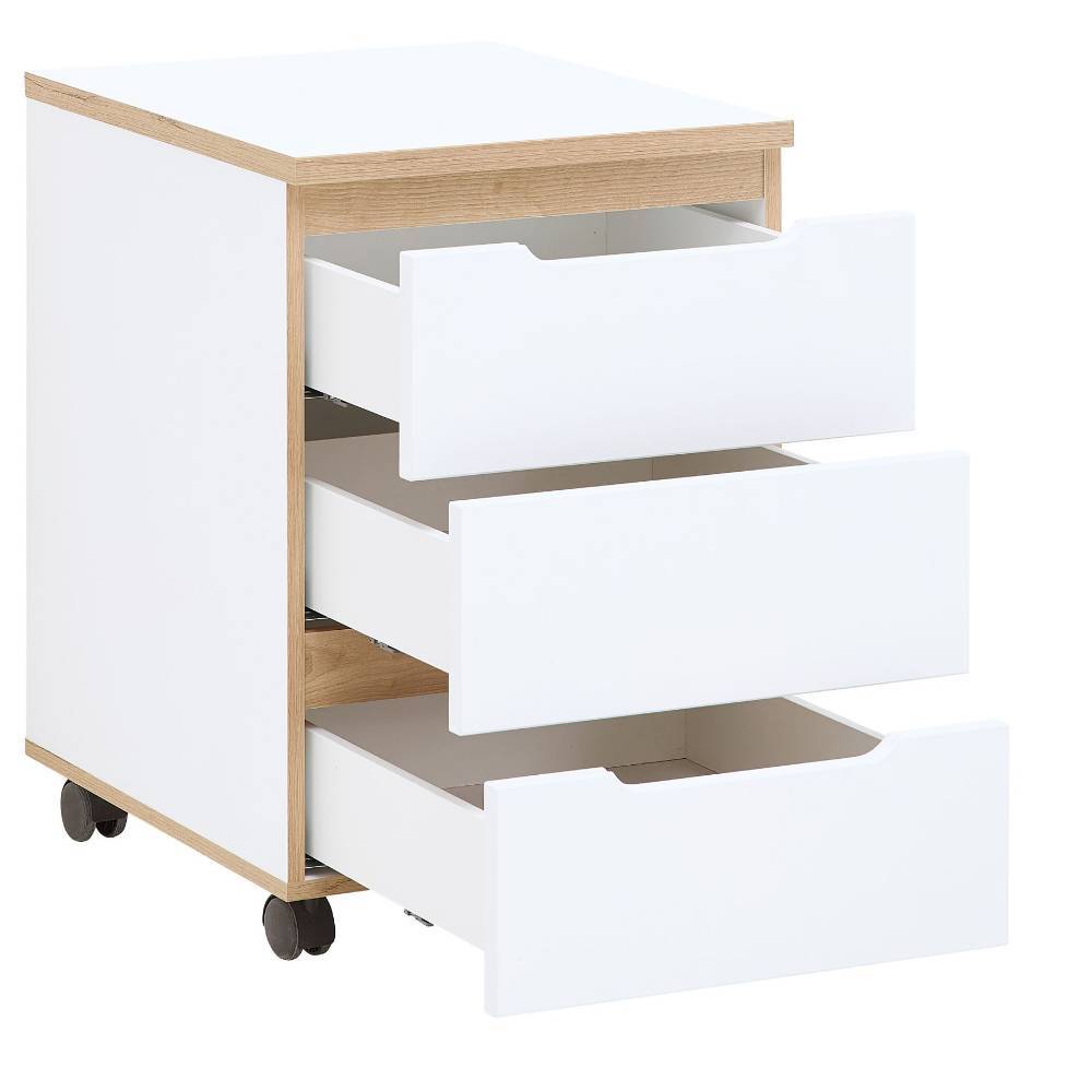 Bürorollcontainer Mariocavo in Weiß mit Griffmulden