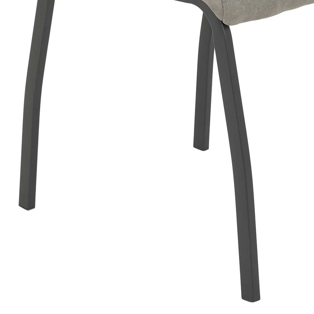 Graue Esstischstühle Chiano mit hoher Lehne und Gestell aus Metall (Set)